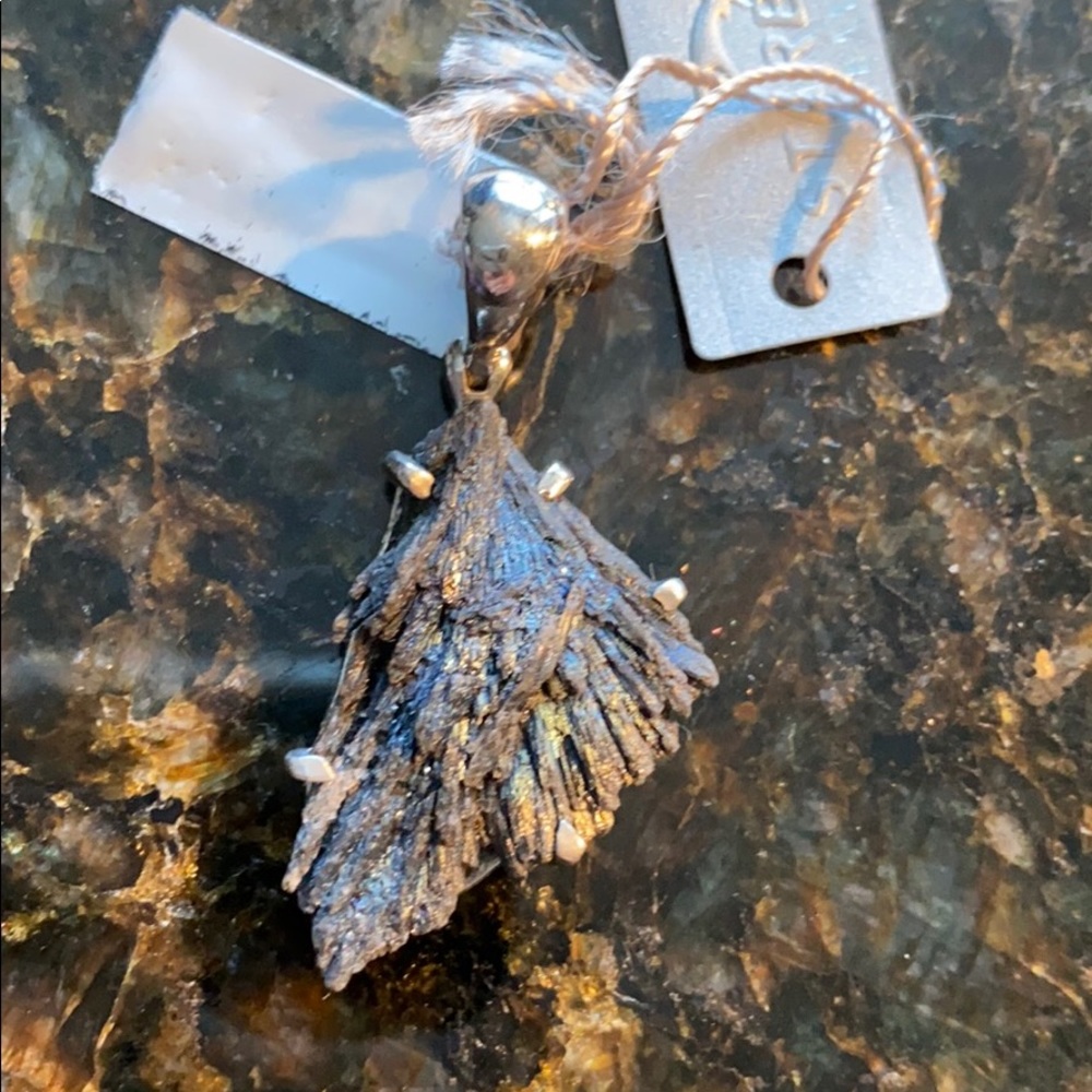 Black Kyanite Sterling Silver Pendant